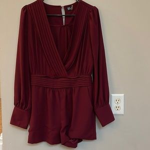 Red long sleeve romper
